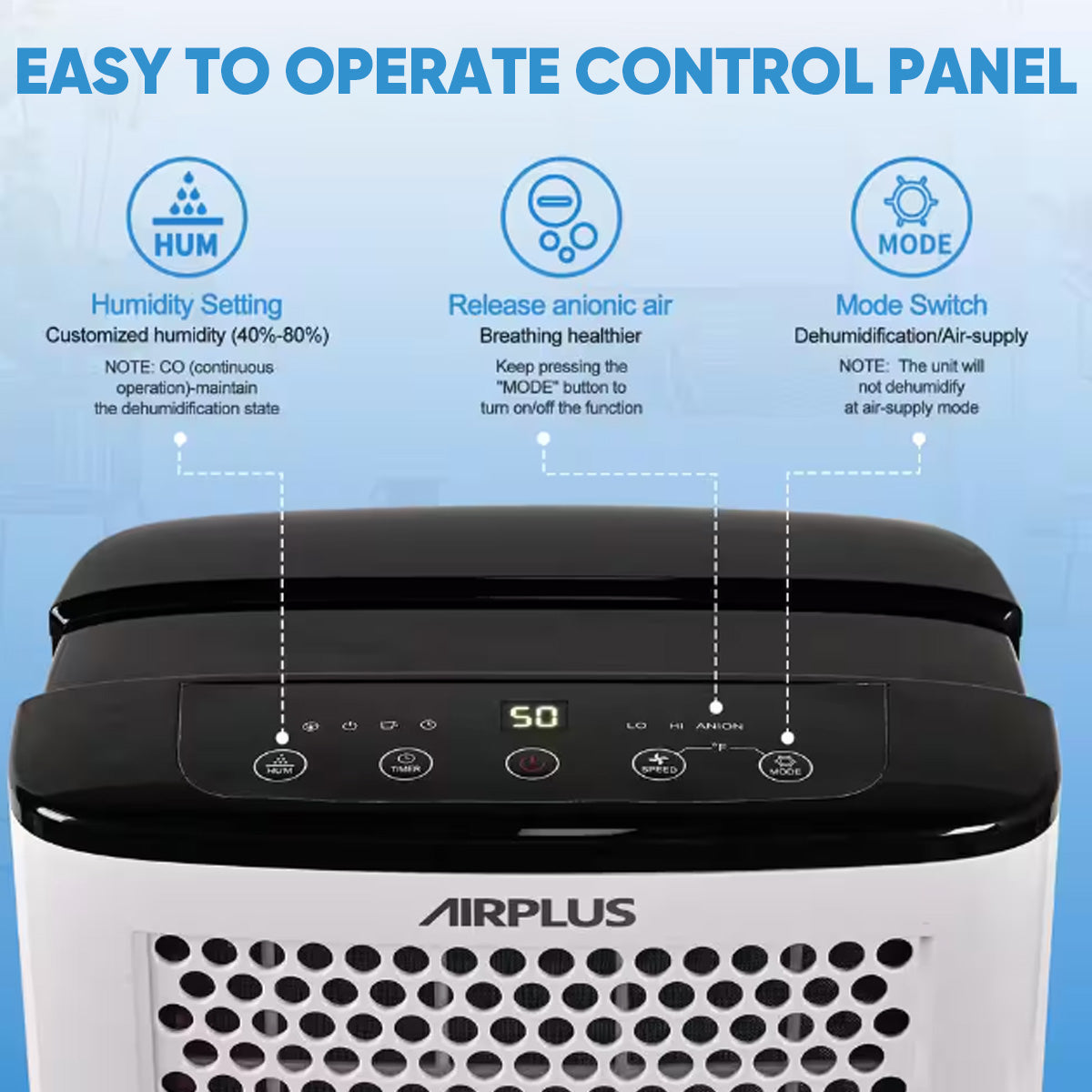 XIC Dehumidifier,50 Pt. 2,000 Sq. Ft. Dehumidifier With Bucket And Drain Hose With Auto Defrost, Dehumidifier For For Basement, Garage, Bathroom, RV, Closet, Bedroom With Auto Shut Off, Dehumidifiers For Home 24H Timer In White