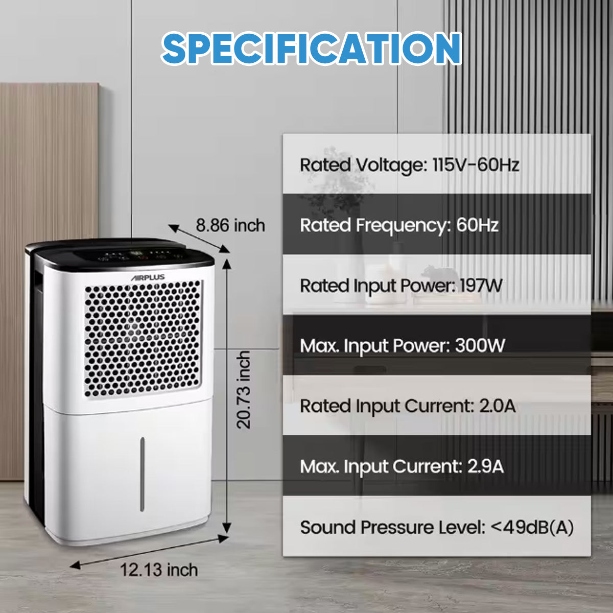 XIC Dehumidifier,50 Pt. 2,000 Sq. Ft. Dehumidifier With Bucket And Drain Hose With Auto Defrost, Dehumidifier For For Basement, Garage, Bathroom, RV, Closet, Bedroom With Auto Shut Off, Dehumidifiers For Home 24H Timer In White