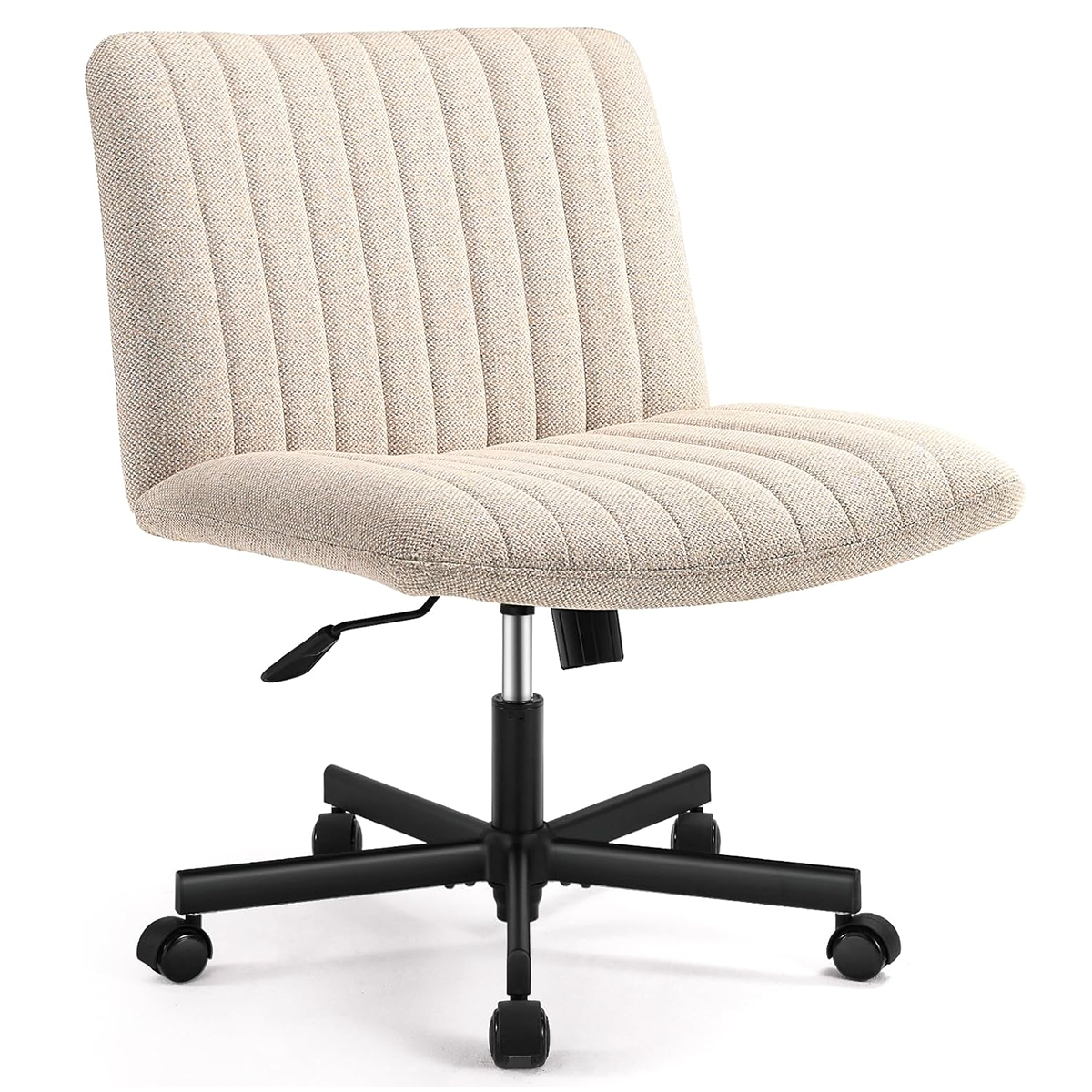 JOYFINITY Upgraded with Armrests Viral Criss Cross-Legged Chair With Wheels,Over Size Armless Swivel Home Office Chair