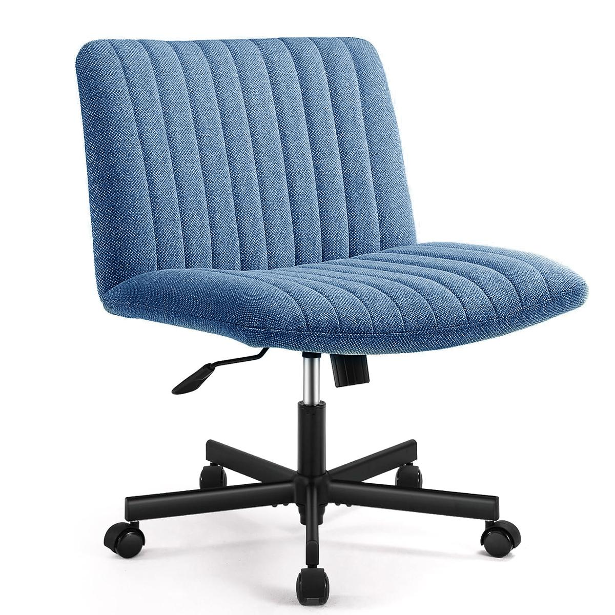 JOYFINITY Upgraded with Armrests Viral Criss Cross-Legged Chair With Wheels,Over Size Armless Swivel Home Office Chair