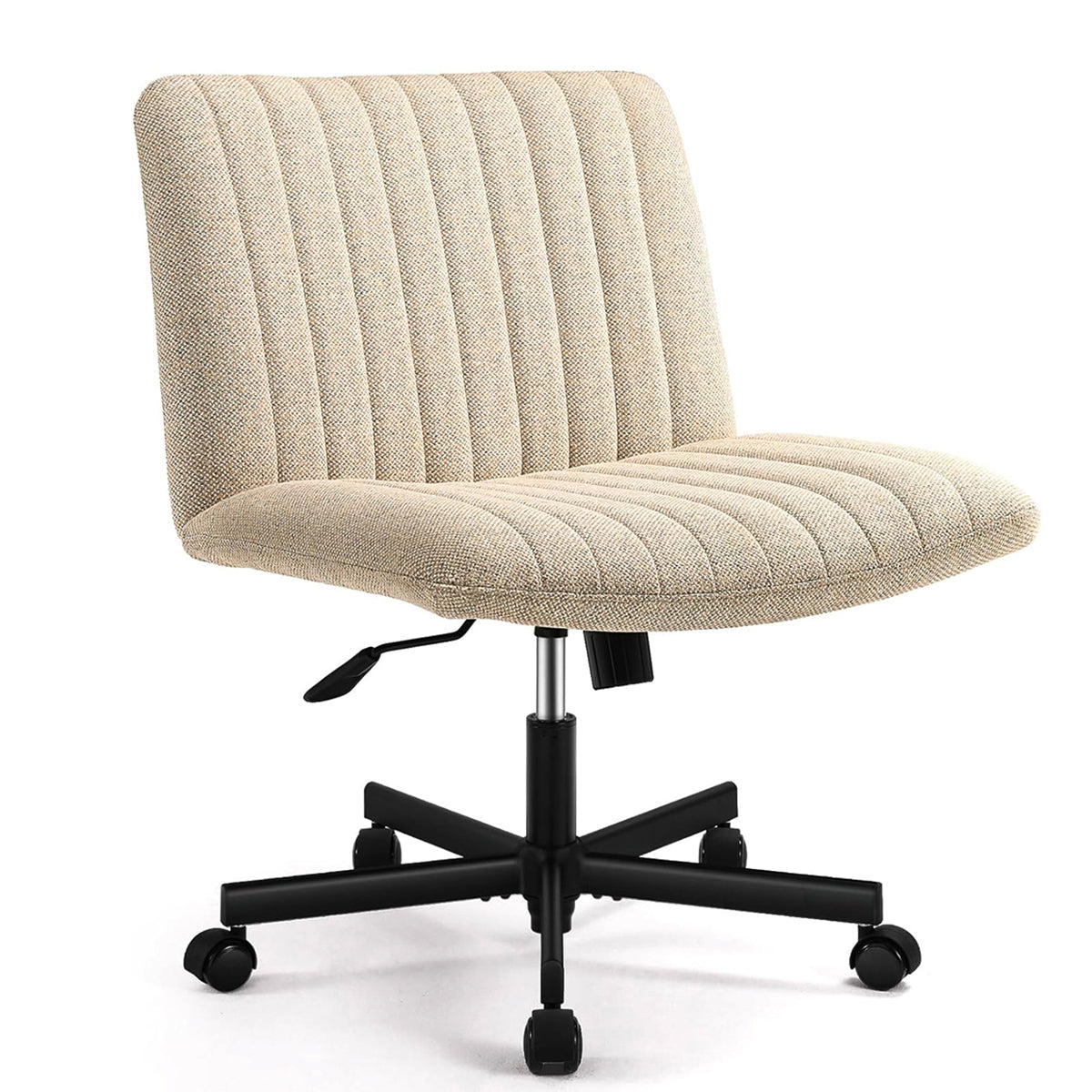 JOYFINITY Upgraded with Armrests Viral Criss Cross-Legged Chair With Wheels,Over Size Armless Swivel Home Office Chair
