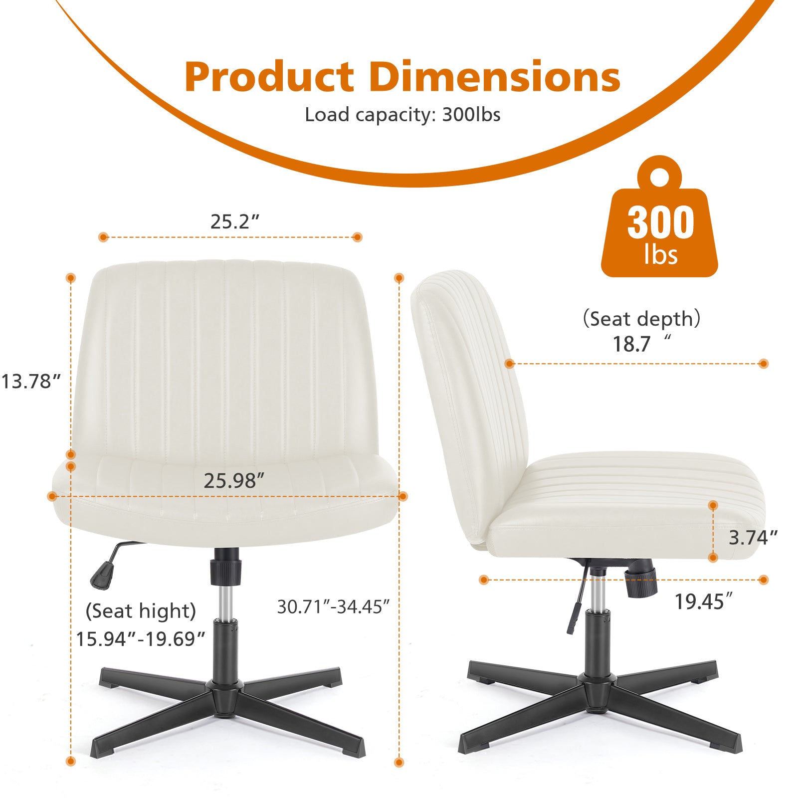 Criss Cross Chair Plus Size Criss Office Chair Sit Cross-legged Armless Swivel Home Modern Home Office Desk Chair Swivel Adjustable Vanity Chair