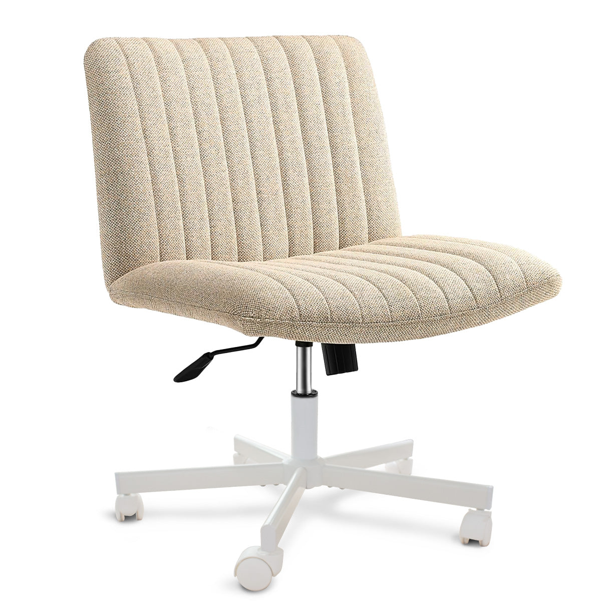 JOYFINITY Upgraded with Armrests Viral Criss Cross-Legged Chair With Wheels,Over Size Armless Swivel Home Office Chair