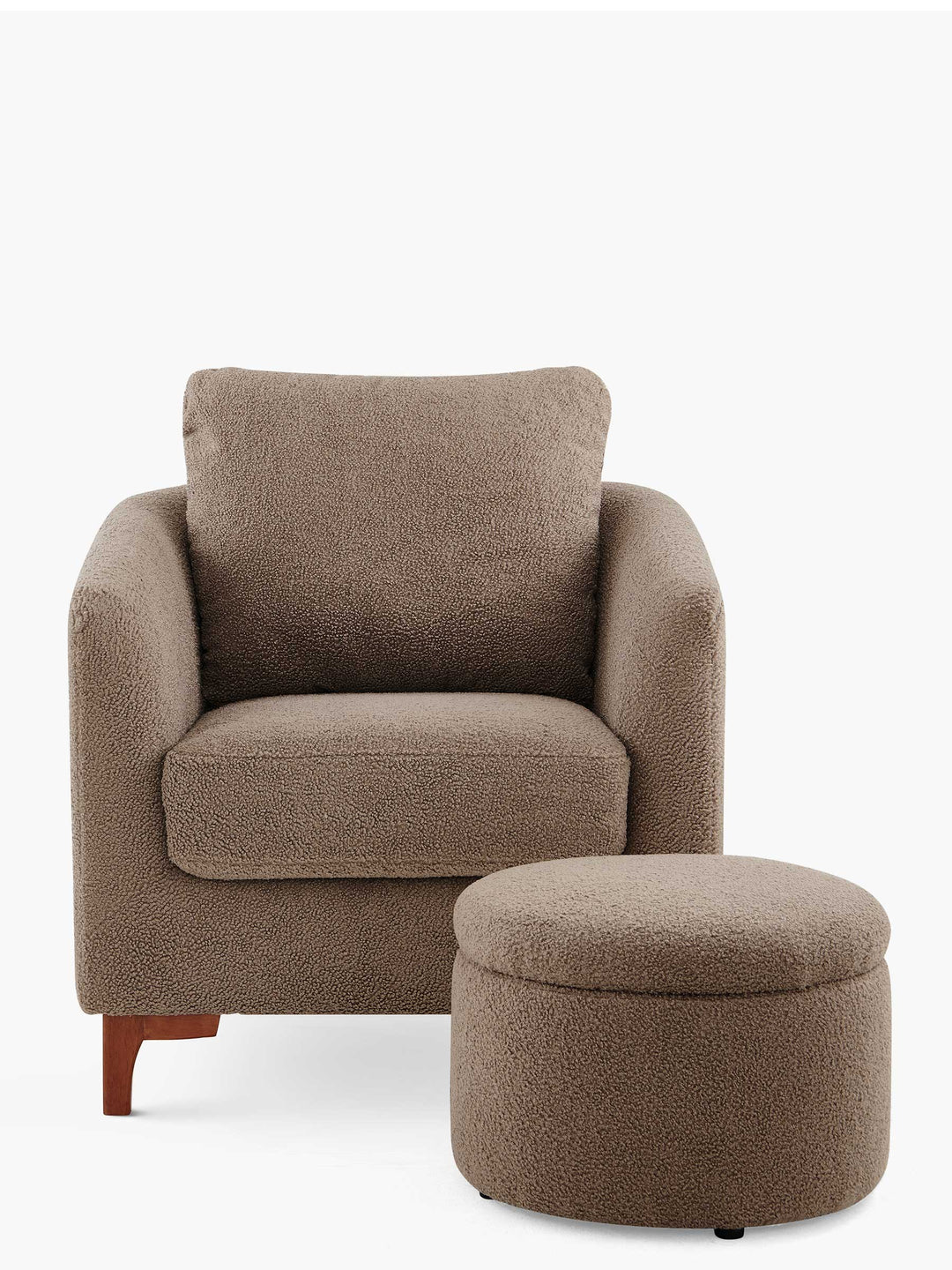 JOYFINITY Sherpa Accent Chair with Storage Ottoman Set