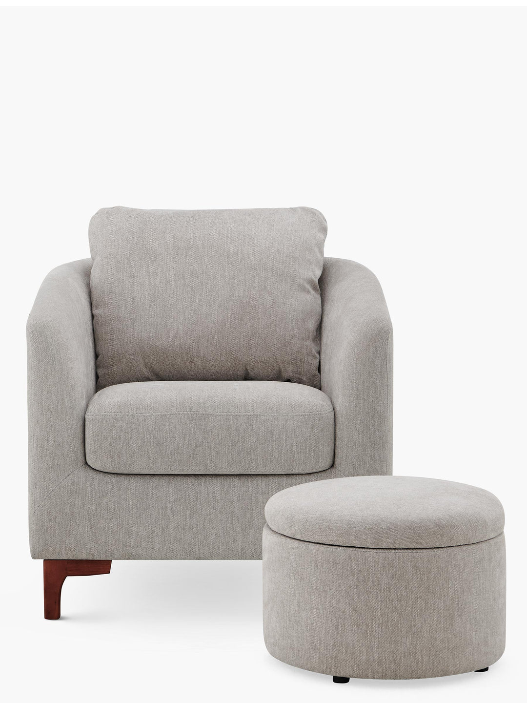 JOYFINITY Sherpa Accent Chair with Storage Ottoman Set