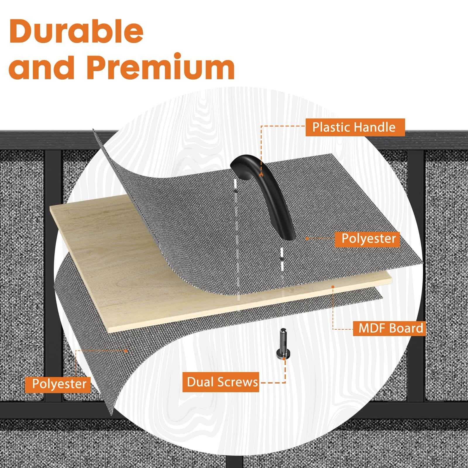 JOYFINITY 38 in 5 Drawers Dresser Chest of Drawers,Metal Frame and Wood Top