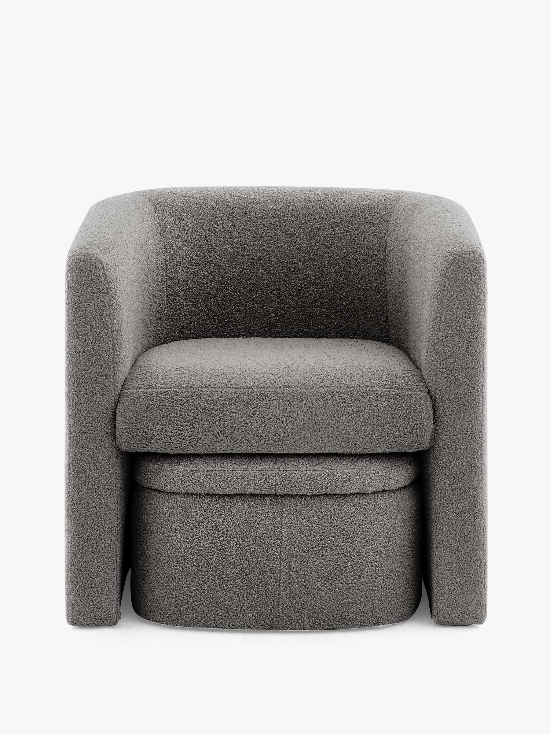 JOYFINITY Sherpa Barrel Chair with Storage Ottoman Set