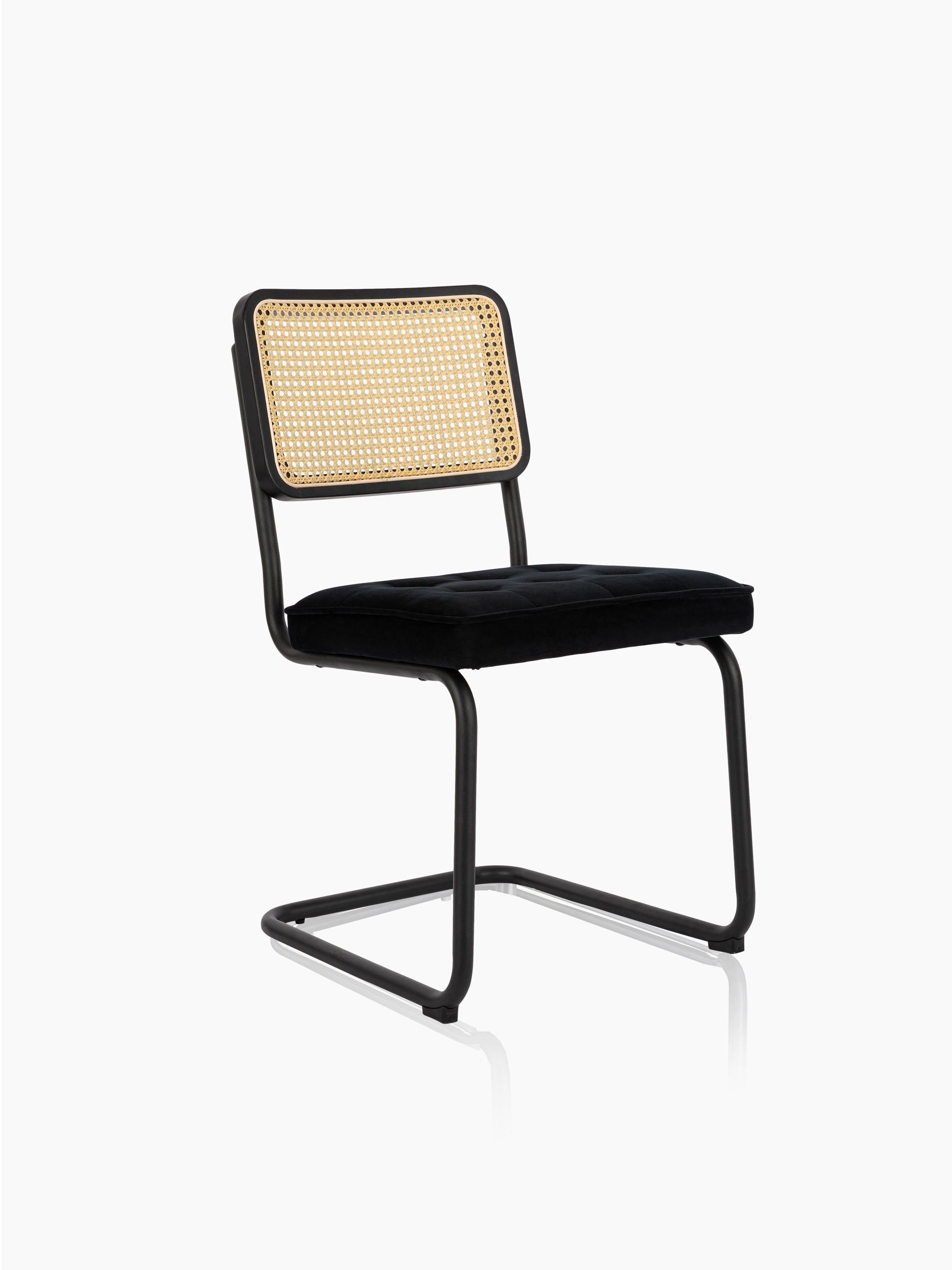 JOYFINITY Mid Century Modern Dining Chairs Set of 2 Armless Rattan Dining Room Kitchen Side Chairs with Metal Chrome Legs and Upholstered Seat for Home Living Room Bedroom