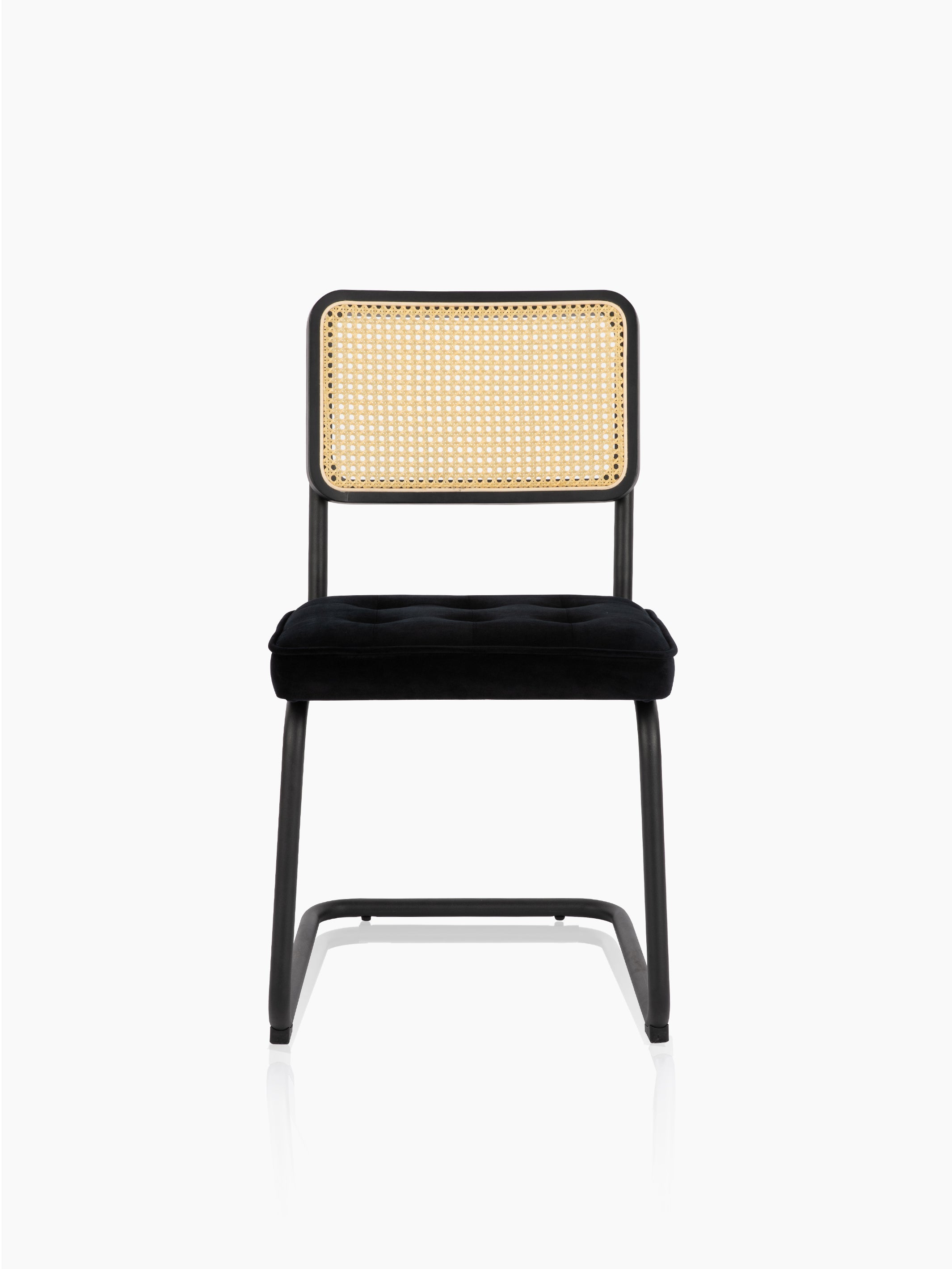 JOYFINITY Mid Century Modern Dining Chairs Set of 2 Armless Rattan Dining Room Kitchen Side Chairs with Metal Chrome Legs and Upholstered Seat for Home Living Room Bedroom