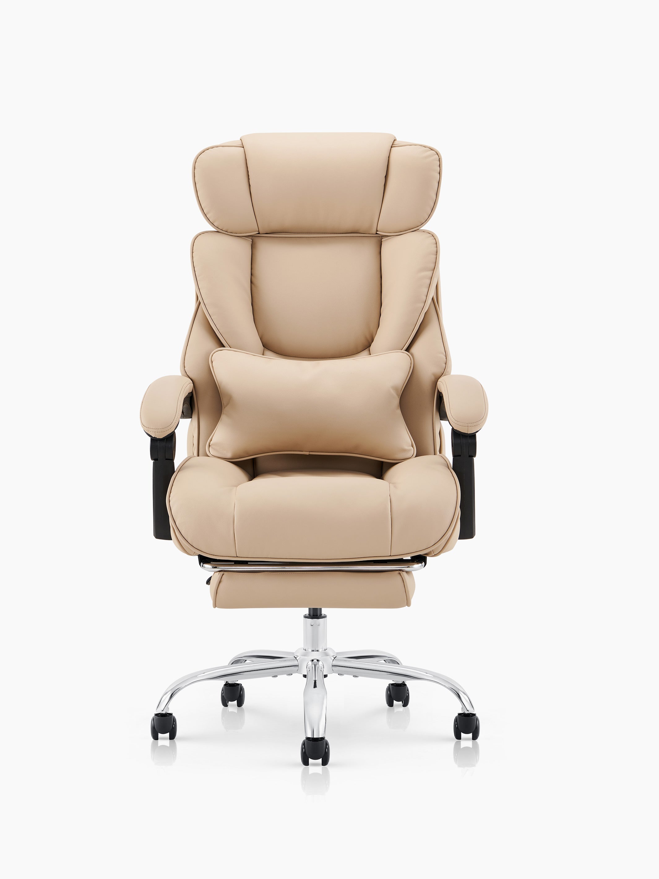 JOYFINITY PU Leather Reclining Office Chair with Footrest 300lbs