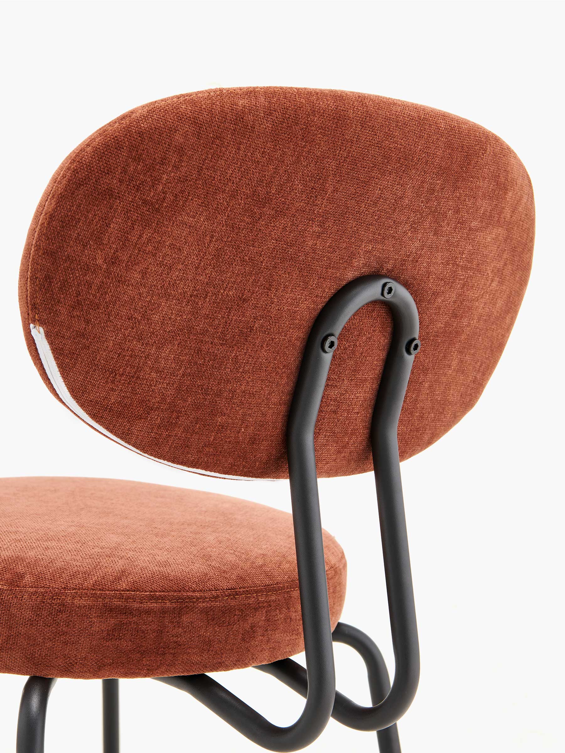 JOYFINITY Mid-century Fabric Dining Chair with Metal Frame