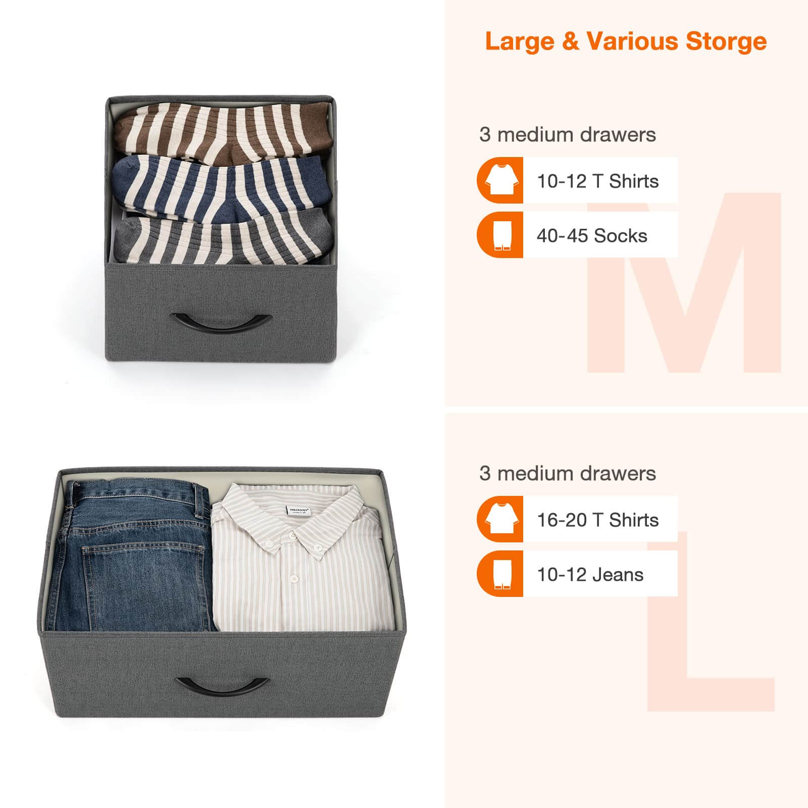 JOYFINITY Tall Dresser Fabric Storage Tower with 9 Fabric Bins Drawers,Wooden Top for Kid Room, Closet, Entryway, Nursery