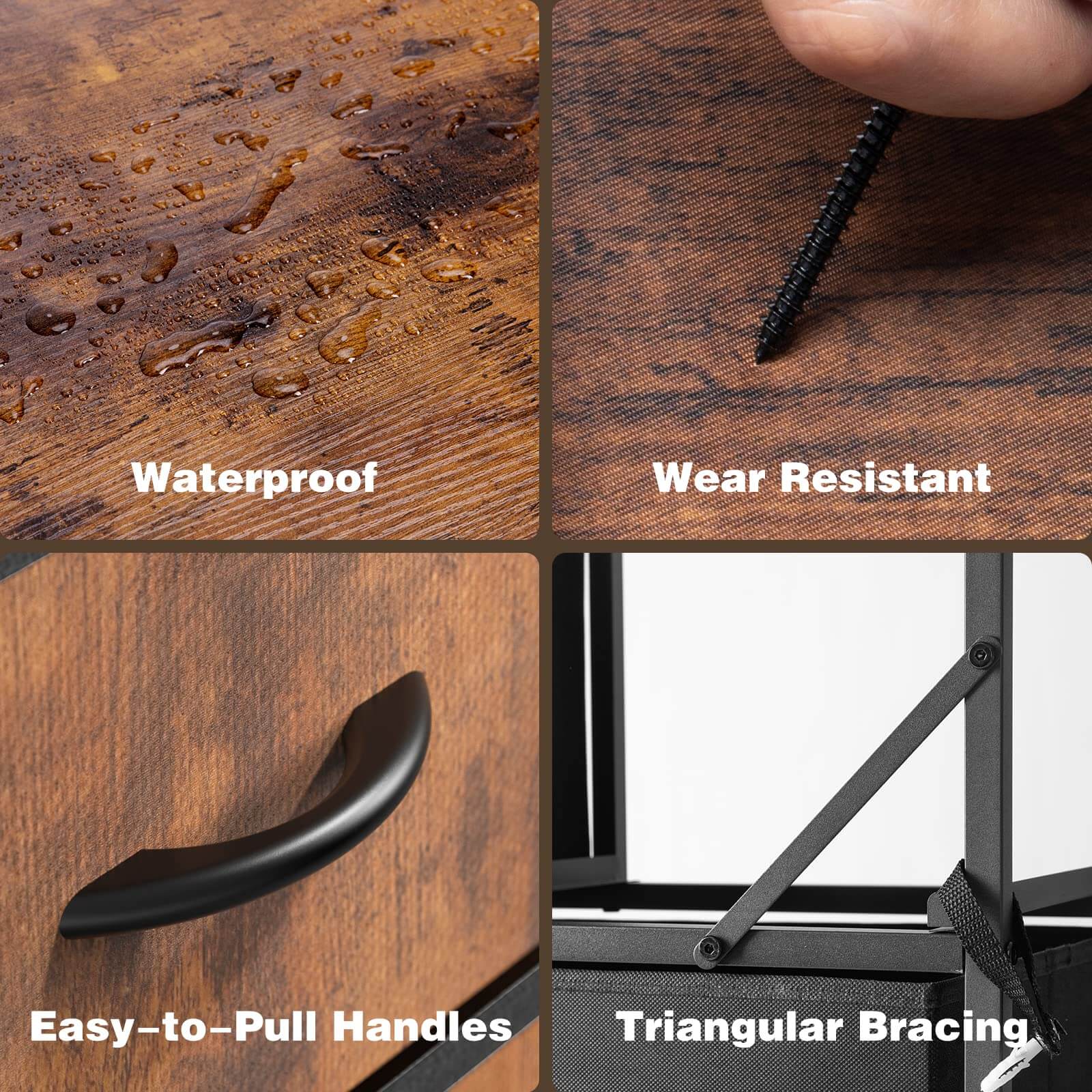 JOYFINITY Tall Dresser Fabric Storage Tower with 9 Fabric Bins Drawers,Wooden Top for Kid Room, Closet, Entryway, Nursery