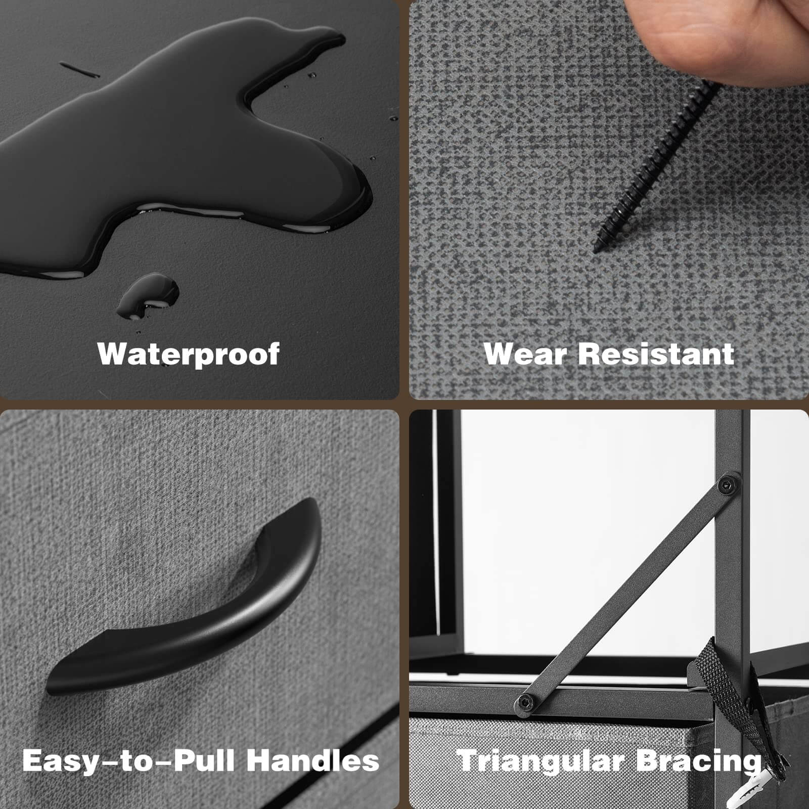 JOYFINITY Tall Dresser Fabric Storage Tower with 9 Fabric Bins Drawers,Wooden Top for Kid Room, Closet, Entryway, Nursery