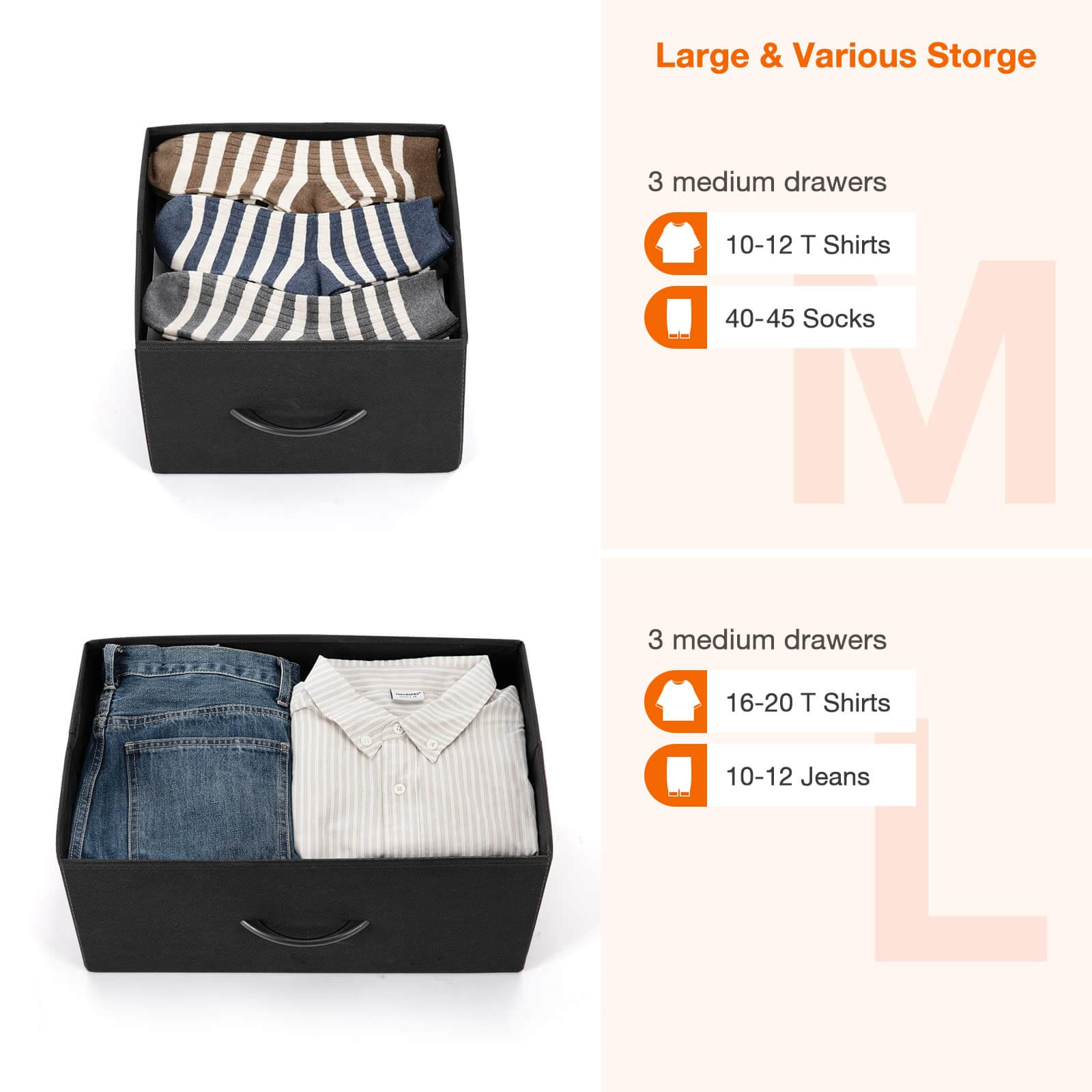 JOYFINITY Tall Dresser Fabric Storage Tower with 9 Fabric Bins Drawers,Wooden Top for Kid Room, Closet, Entryway, Nursery