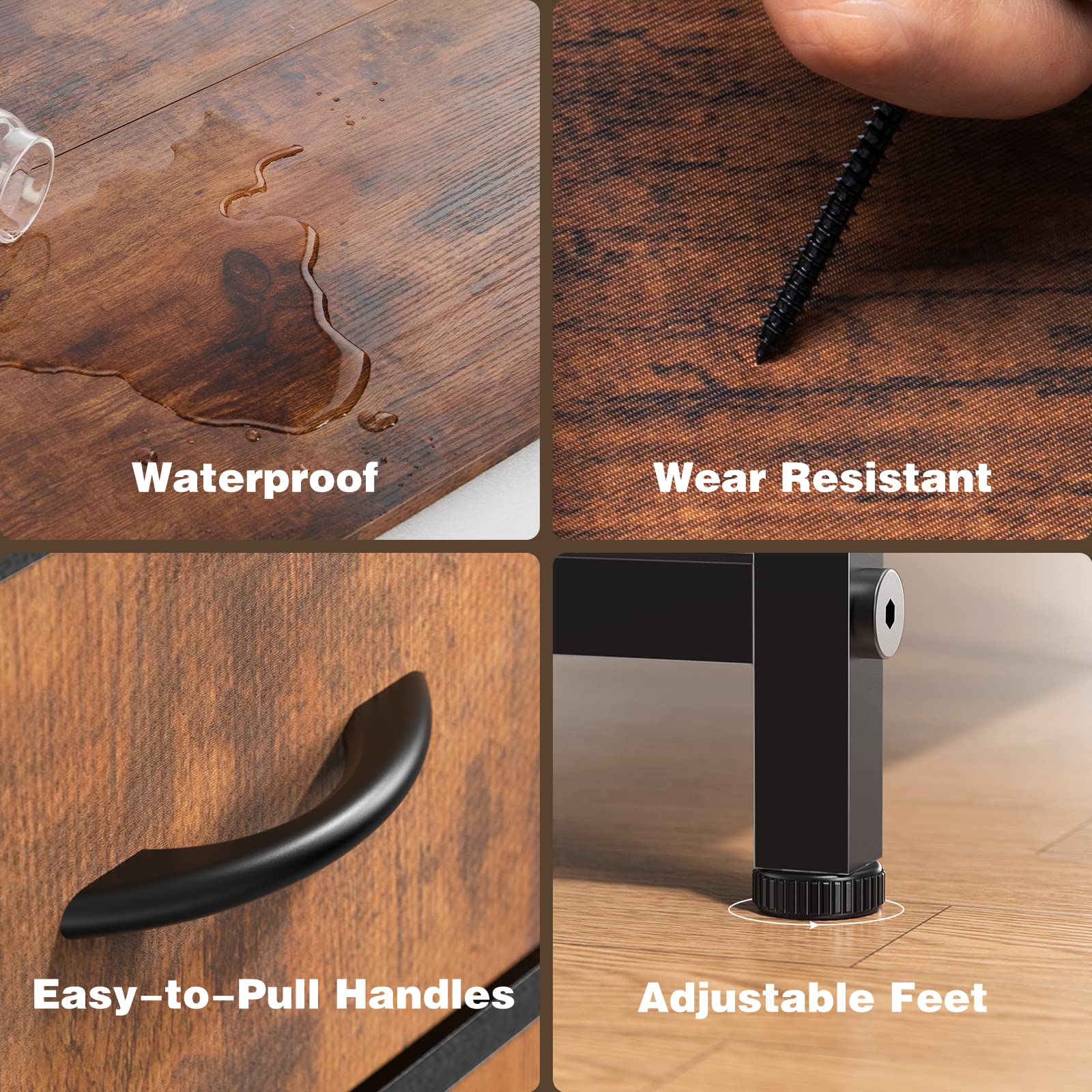 JOYFINITY Tall Dresser Fabric Storage Tower with 8 Fabric Bins Drawers,Wooden Top for Kid Room, Closet, Entryway, Nursery