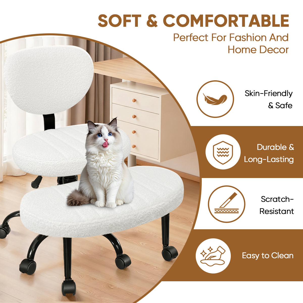 JOYFINITY Ergonomic Cross-Legged Office Chair with Wheels - Height-Adjustable for Meditation, ADHD-Friendly Desks & Yoga - Wide Crisscross Design with Lumbar Support, Kneeling Chair