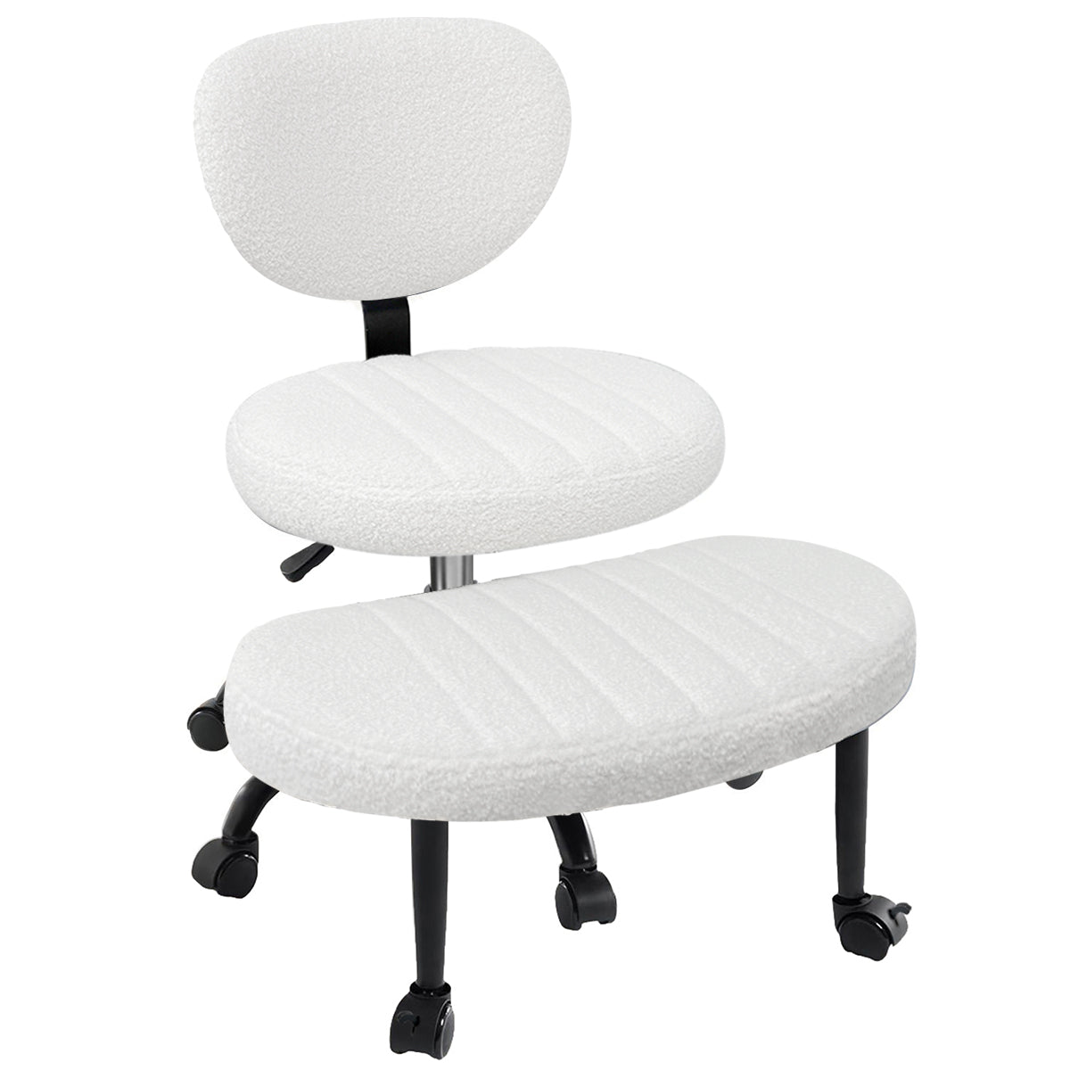 JOYFINITY Ergonomic Cross-Legged Office Chair with Wheels - Height-Adjustable for Meditation, ADHD-Friendly Desks & Yoga - Wide Crisscross Design with Lumbar Support, Kneeling Chair